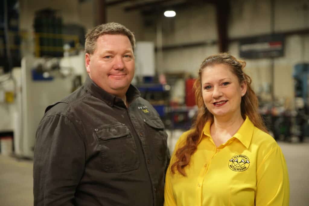 Derek Hammer, President of Hammer MetalWerks, left, and Erin Hammer, Vice President and Director of Human Resources, right, are reaping the rewards of an attitude-first hiring approach